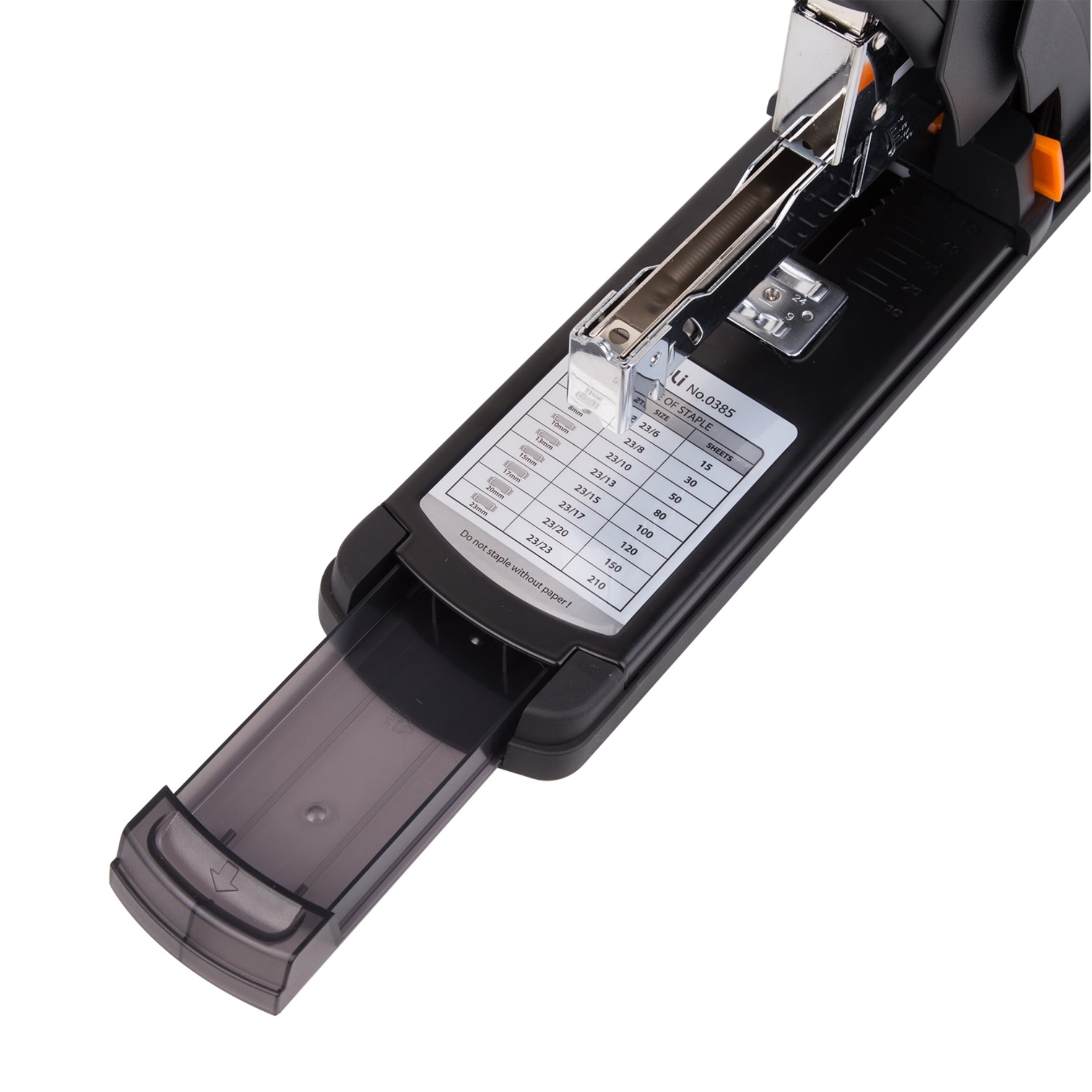 Dập ghim Deli, cỡ lớn, 210 trang, Đen 1 cái E0385