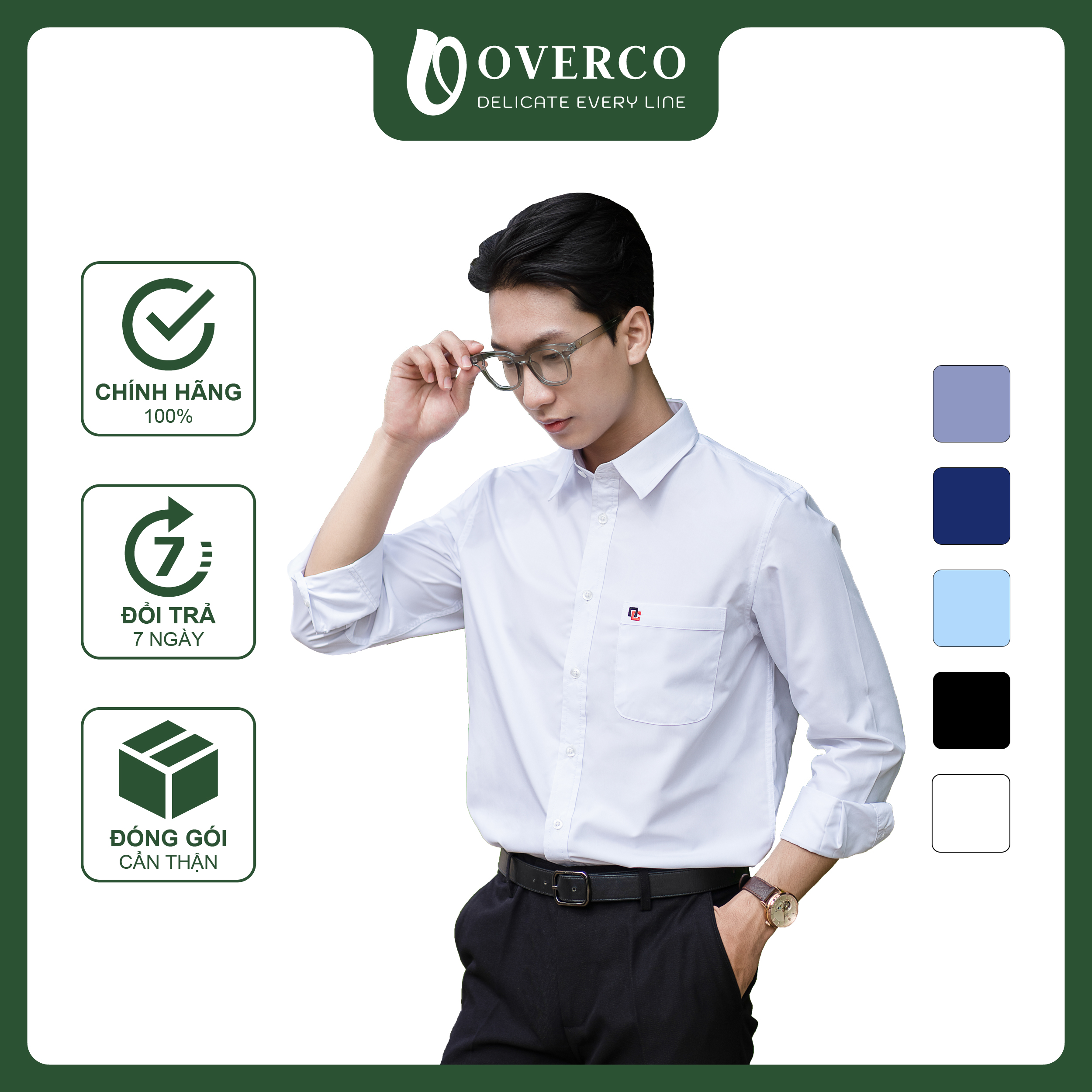 Áo Sơ Mi Nam Dài Tay Công sở đủ màu - OVERCO