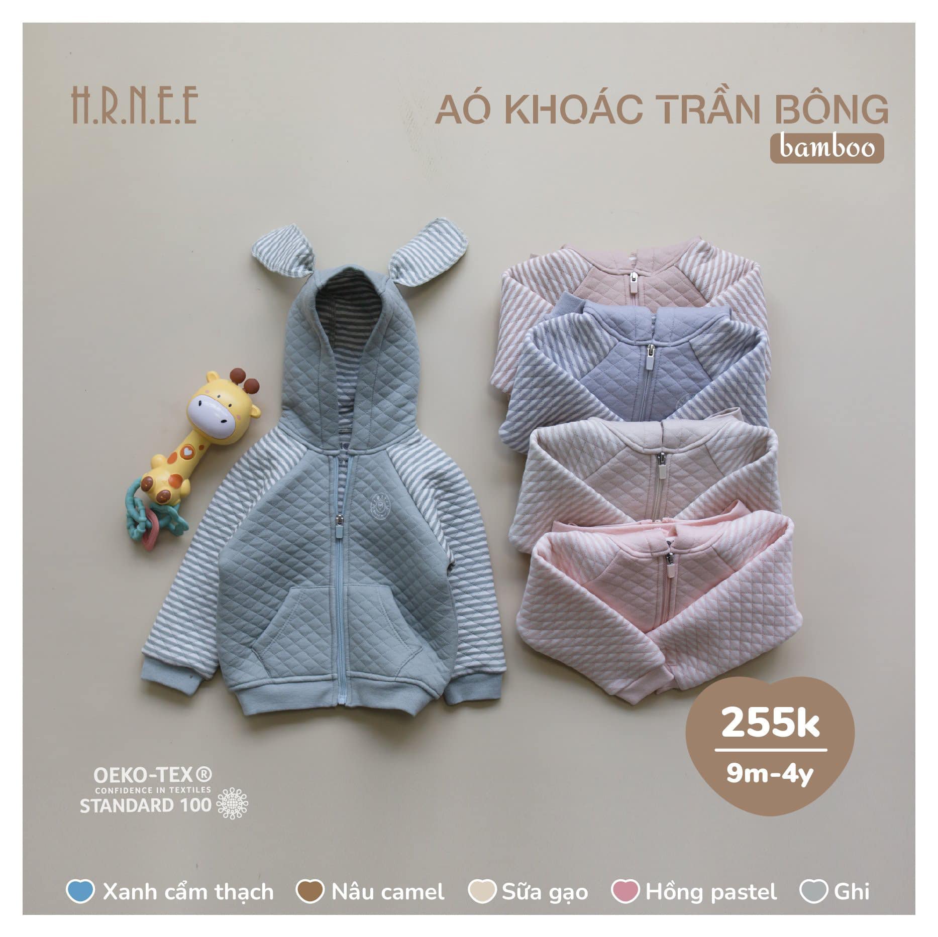 Áo khoác trần bông Hrnee