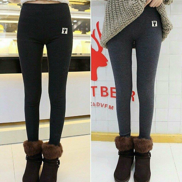 (ảnh thật) Quần legging mèo lót lông dày lưng chun co dãn dễ mặc