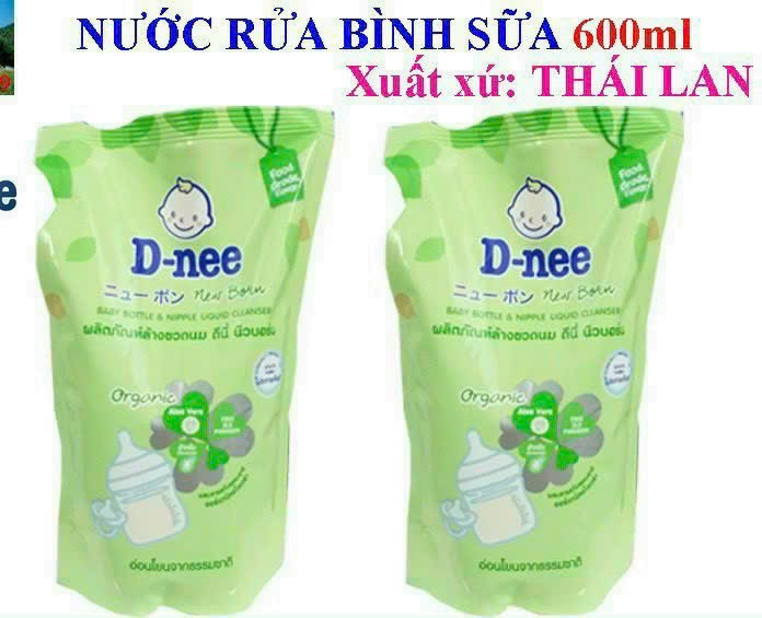 [ MẪU MỚI] Nước rửa bình sữa Dnee Organic Túi 600ml, Chai 620ml Thái Lan