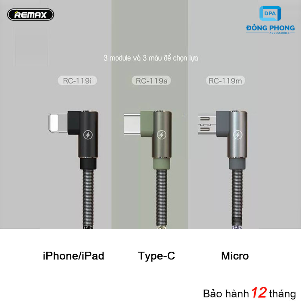 Cáp Sạc Nhanh Remax RC-152 Chính Hãng ( Lightning – Micro USB – Type C )