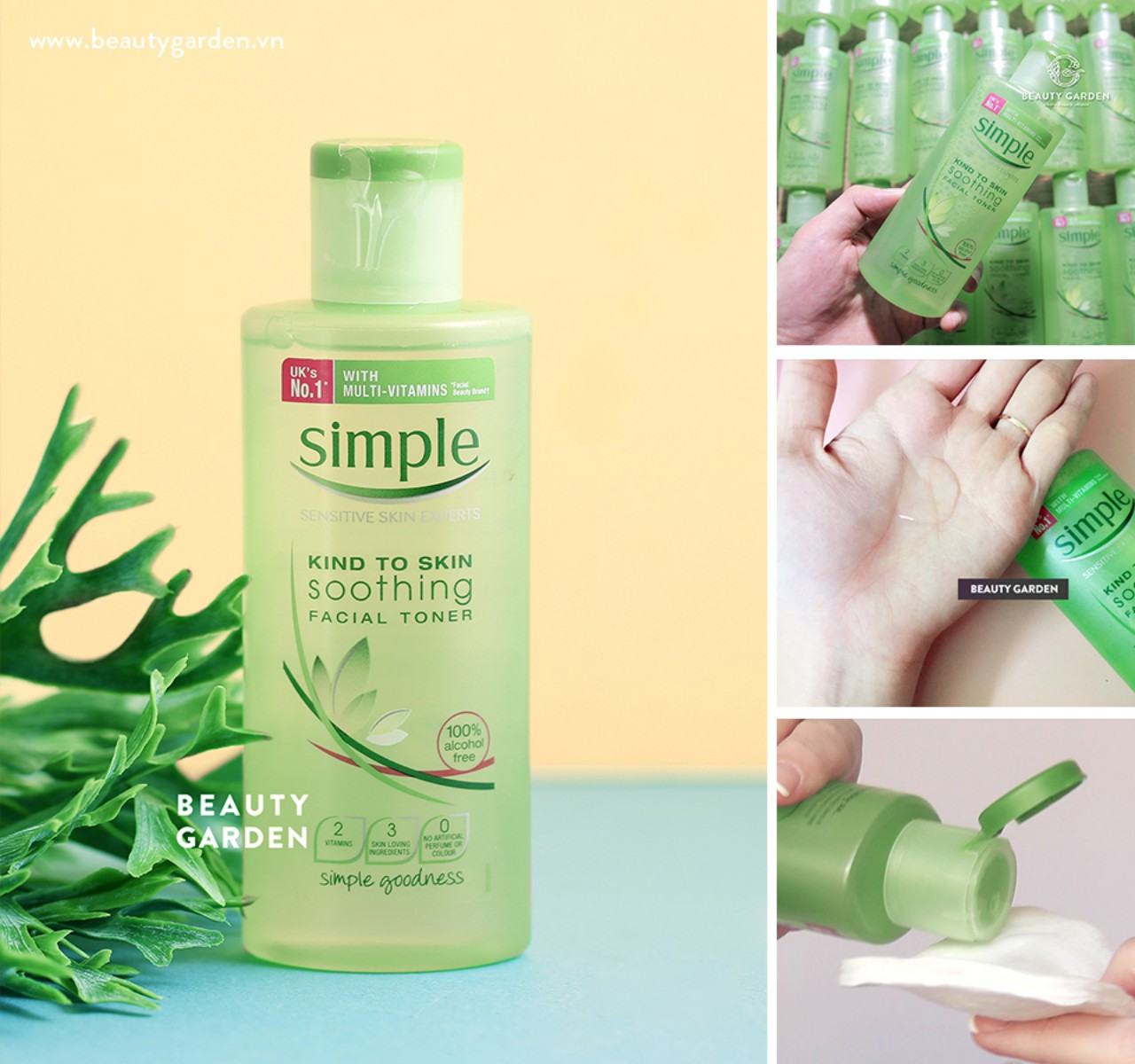 Nước Hoa Hồng Simple Toner Kiềm Dầu 200ml Se Khít Chân Lông, Dịu Nhẹ Da