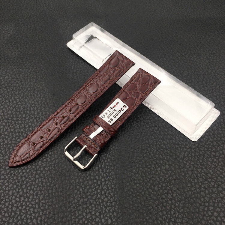 [CHUẨN LOẠI 1] Dây đồng hồ da đeo tay dây da đồng hồ chính hãng hiệu AONO 8808 VÂN TRÒN (TẶNG KÈM CHỐT)