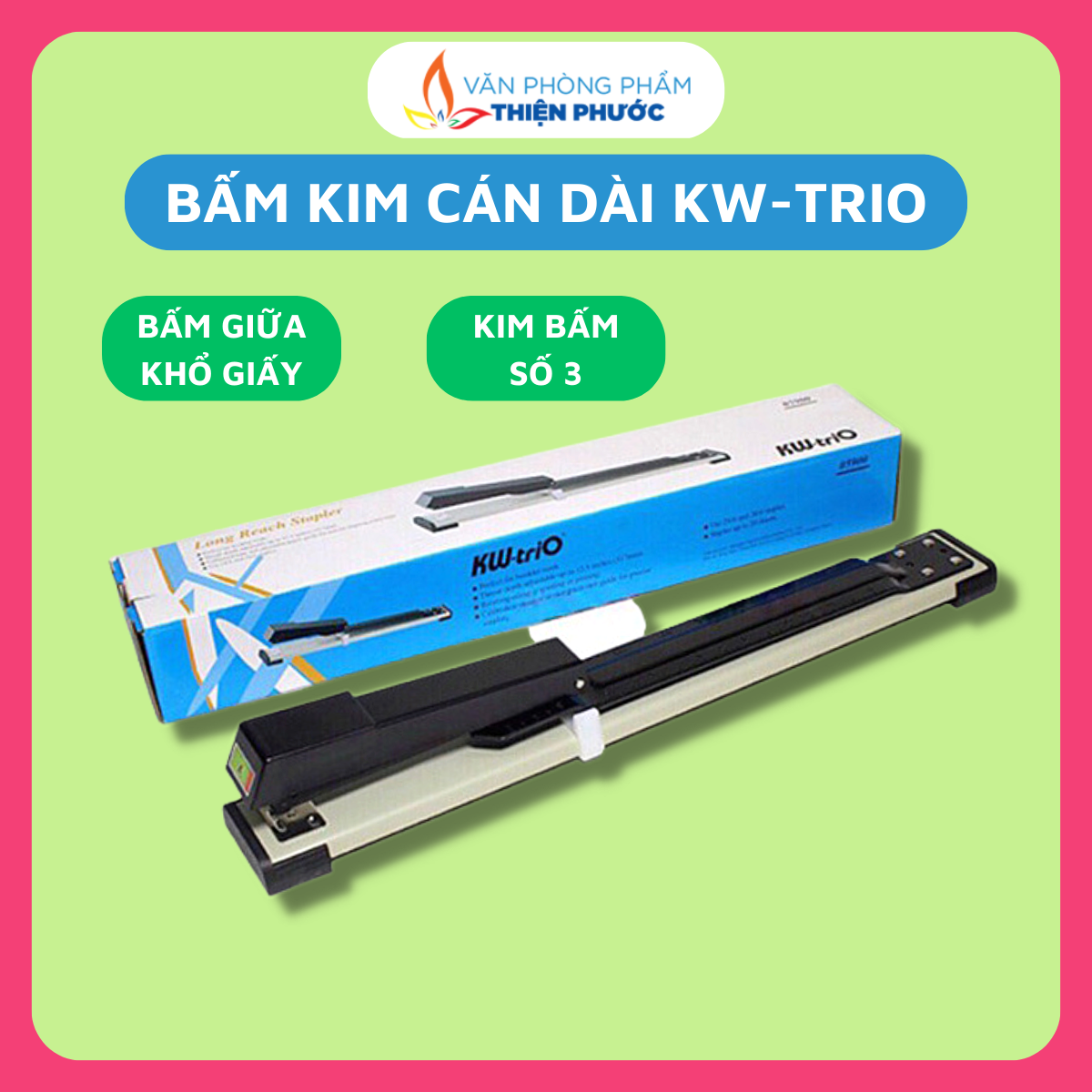 Bấm kim cán dài kw-trio 5900 chính hãng thiện phước