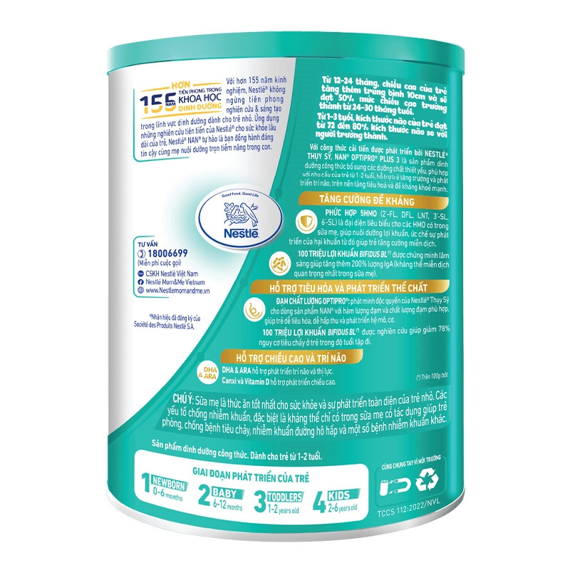 Sữa Bột Nestle NAN OPTI PRO PLUS 5HMO 3 – Hộp 800g.