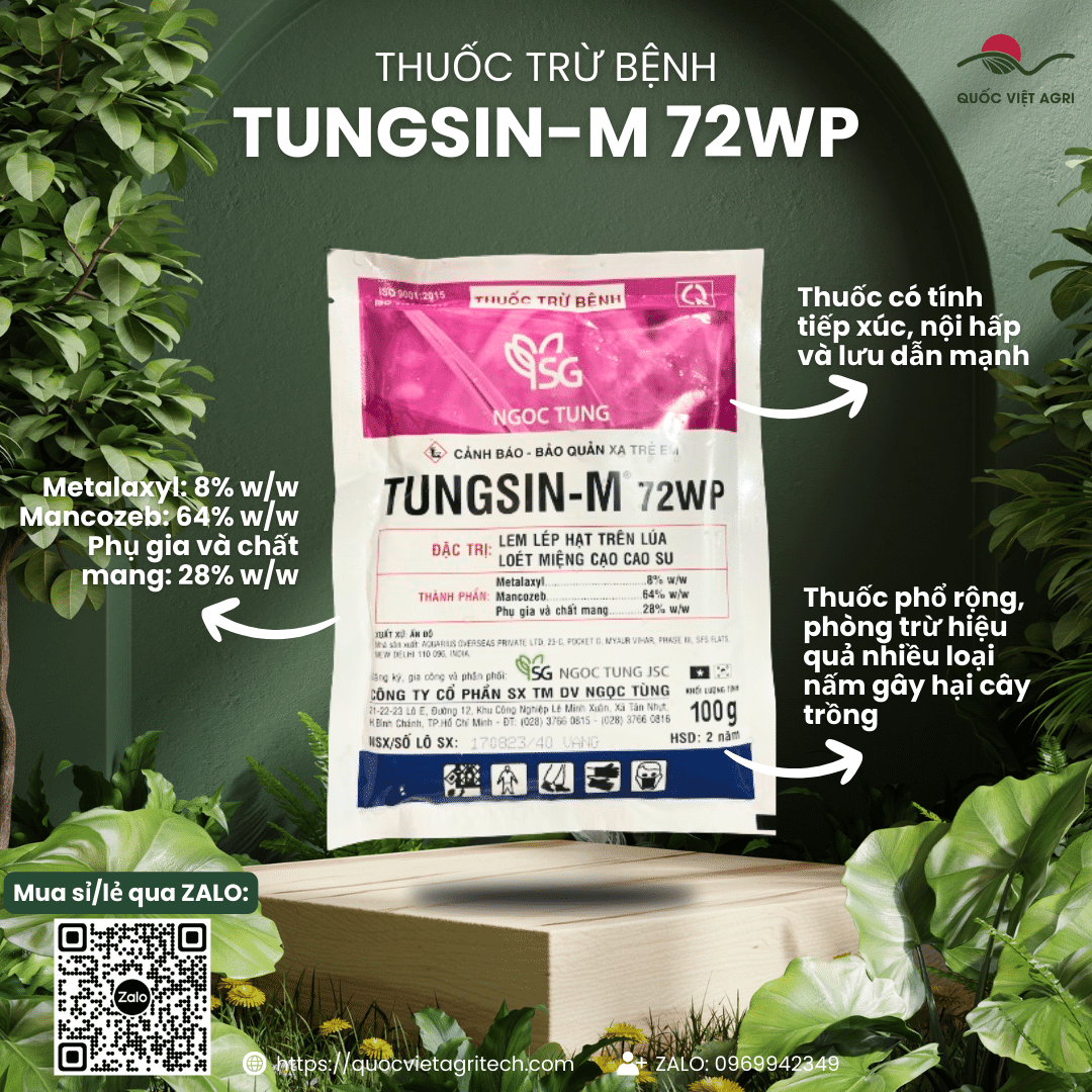 Thuốc trừ bệnh - tungsin-m 72wp - 100g