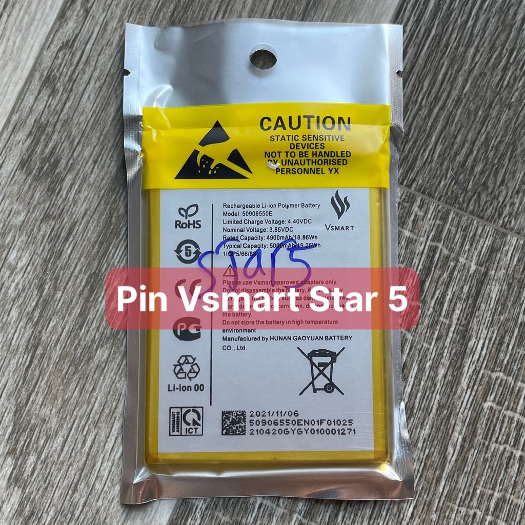 pin Vsmart Star 5 / mode 50906550E (zin)