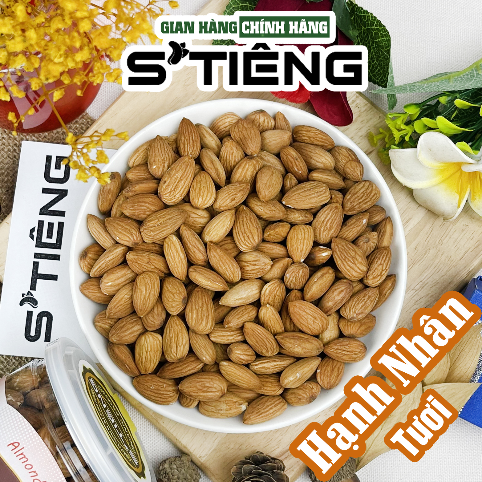 Hạt Hạnh Nhân Tươi STIÊNG Làm Sữa Làm Bánh