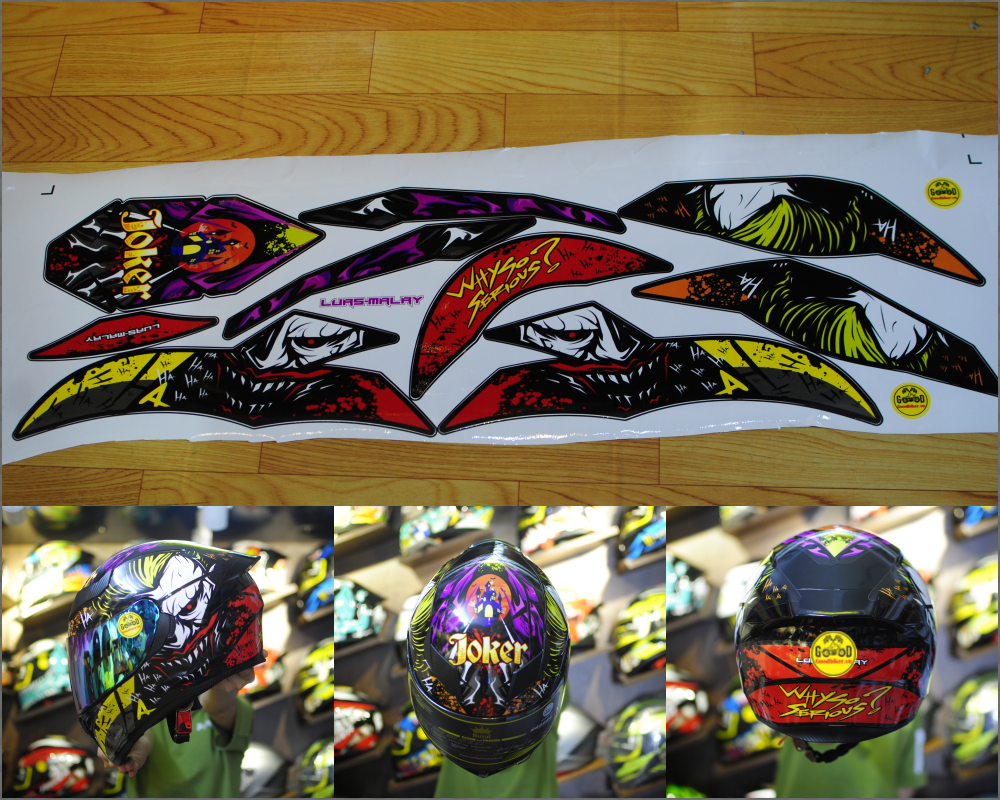 Tem Jorker dán mũ bảo hiểm Fullface