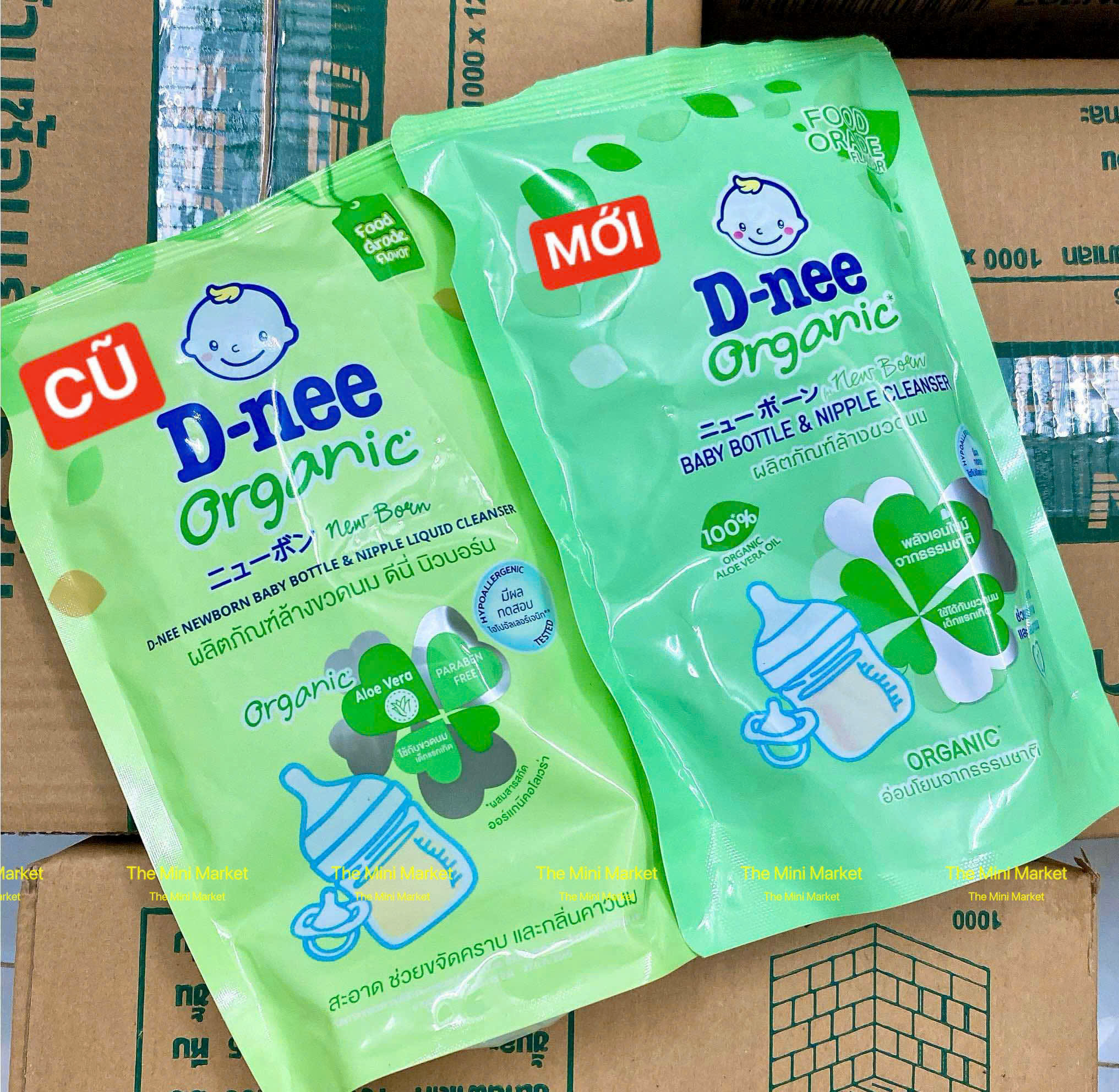 Combo 3 Túi Nước Rửa Bình Sữa Dnee 550ml