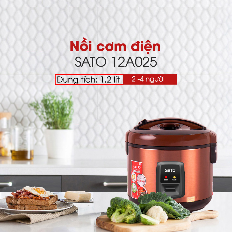 Nồi cơm điện 1.2L Sato 12A025