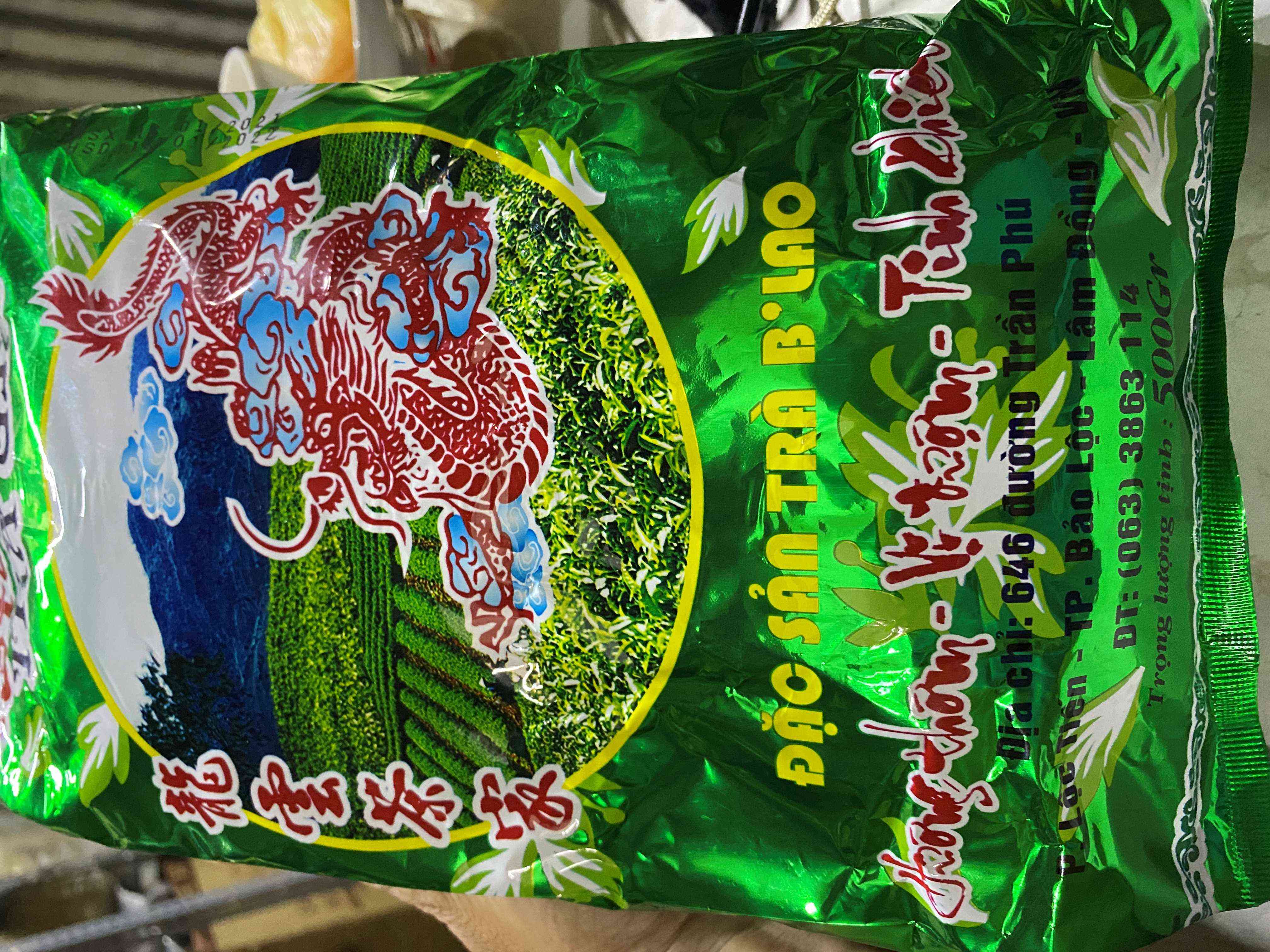 Trà xanh Vị Sen B'Lao LONG VÂN 500GR