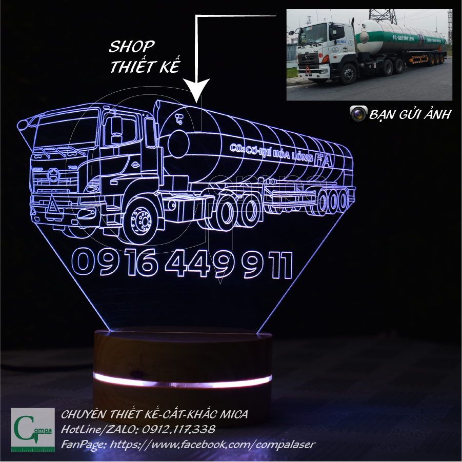 LED lamp Mica 3D shape car truck, Ben, pull head design according to the requirements