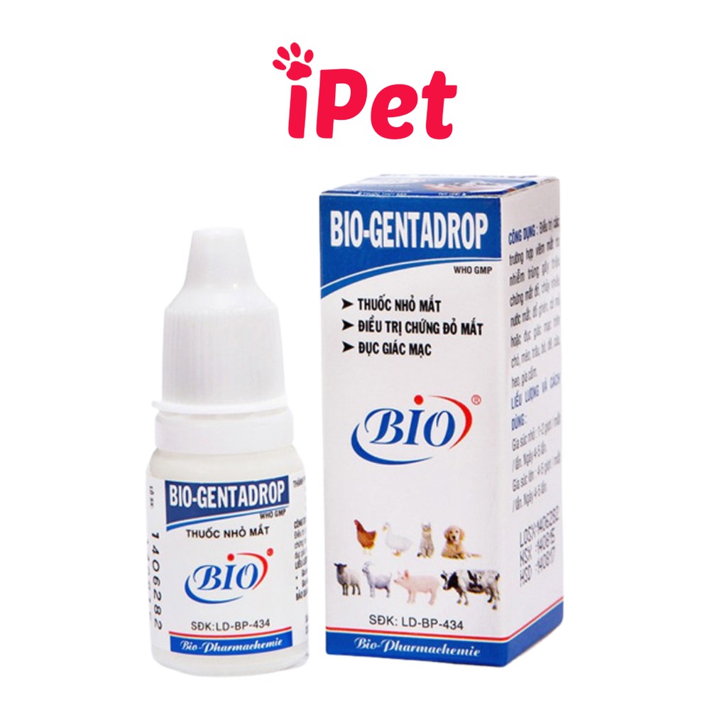 HCMChai Nước Nhỏ Mắt Bio-Gentadrop Cho Thú Cưng Chó Mèo - iPet Shop