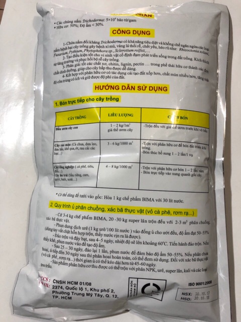 CHẾ PHẨM SINH HỌC BIMA (nấm đối kháng Trichoderma) 1kg