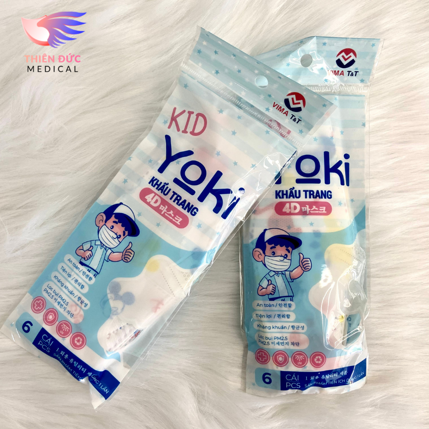Bịch 6 Khẩu Trang YOKI Trẻ Em Chống Bụi Cho Bé