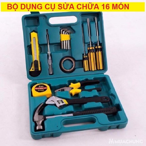 Bộ dụng cụ sửa chữa đa năng cao cấp 16 món - bộ dụng cụ sửa chữa xe máy ô tô đa năng - bộ đồ nghề sửa chữa VỪA TIỆN LỢI MS106