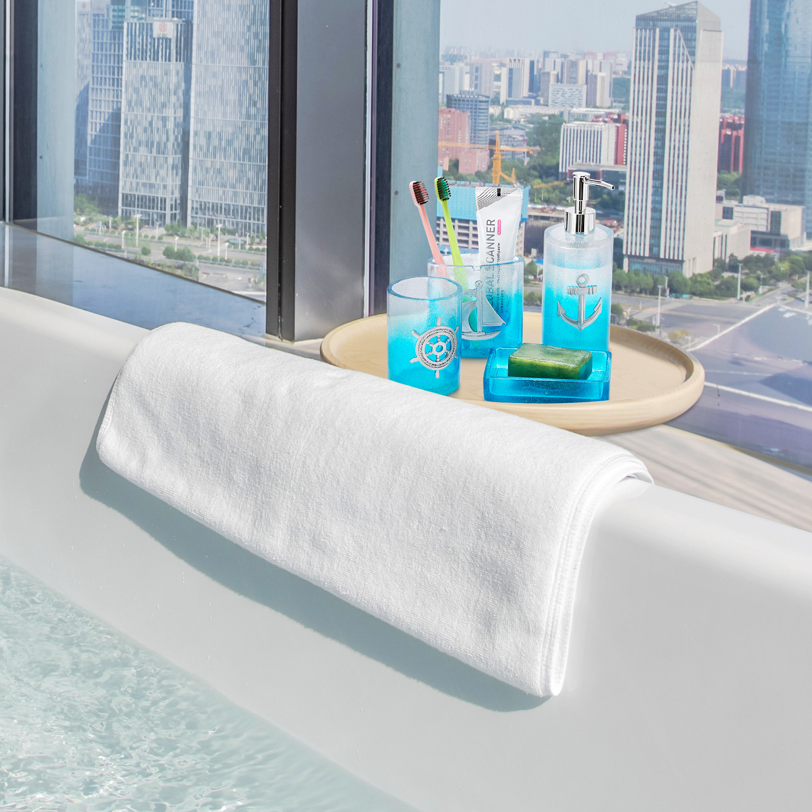 Bộ đồ dùng nhà tắm set 5 món hình mỏ neo