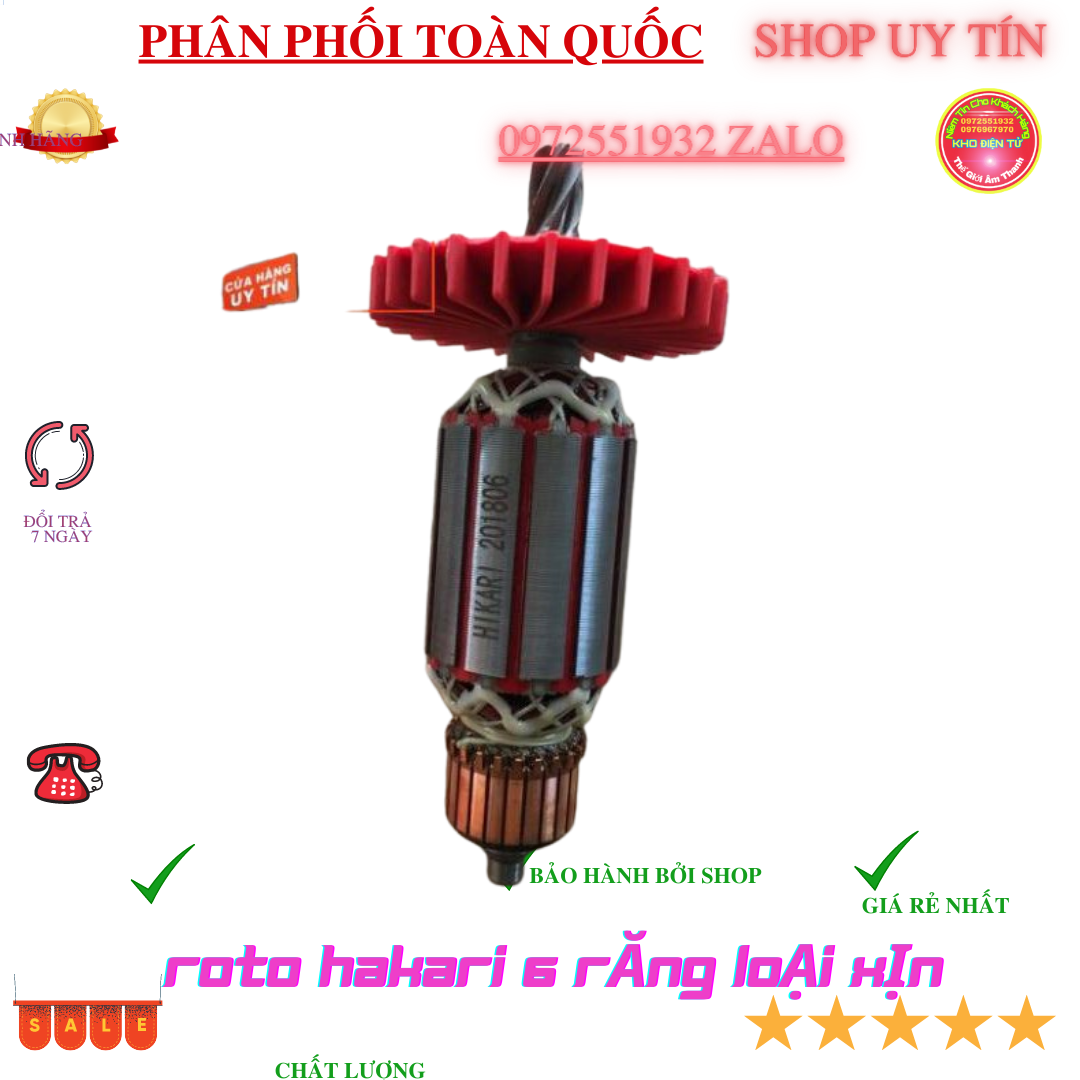 Roto máy khoan đục 6 răng Hikari thái lan