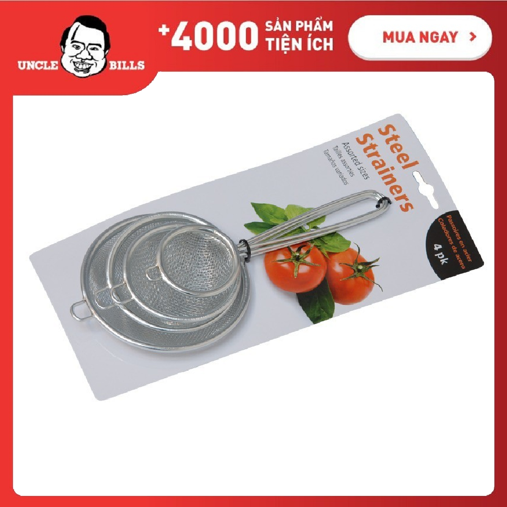 Bộ 4 lọc thép Uncle-Bills KA0145 (Bạc)