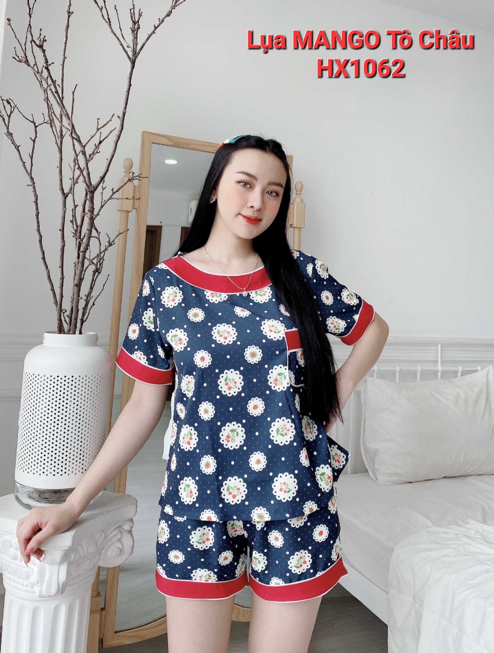 Bộ Đùi Nữ Mặc Nhà Lụa Mango Cao Cấp MOMOSA Shop 2810