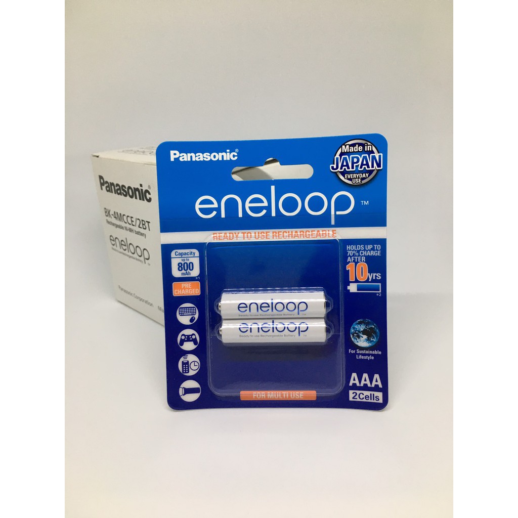 Combo 2 vỉ pin sạc AAA Panasonic Eneloop 800mAh (1 vỉ 2 viên) chính hãng