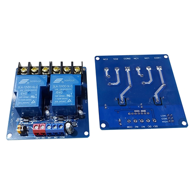 Module 2 relay 12Vdc 30A có opto  kích high/low HES-12-30A