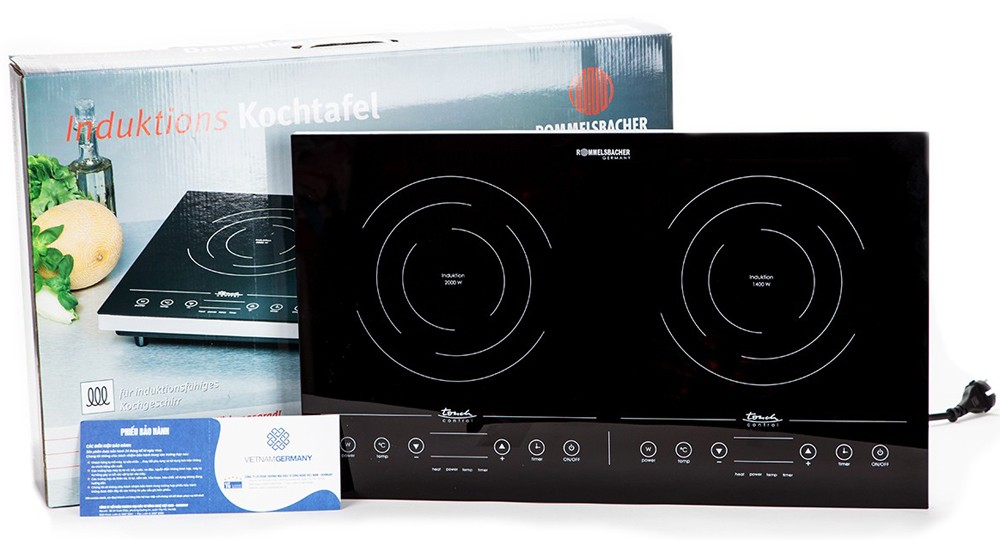 [Trả góp 0%](Hàng Đức) Bếp từ đôi Nhập khẩu Rommelsbacher CT3410 3400W