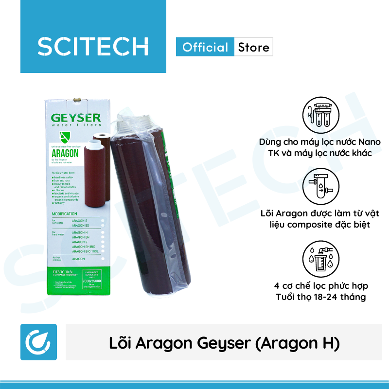 [HCM]Bộ lõi số 123 máy lọc nước Geyser TK (Lõi CTO/Cation-GAC-Aragon)