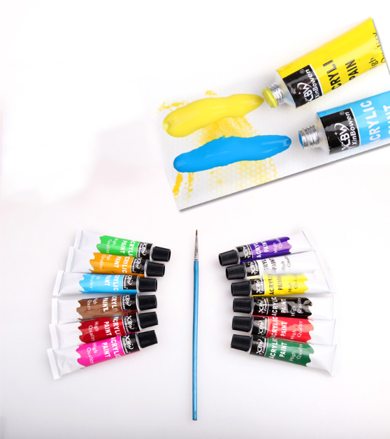 Bộ 12 màu acrylic dạng tuýp (12ml, hộp giấy)