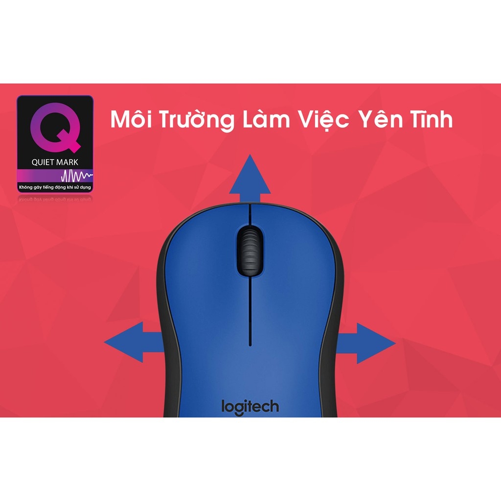 Chuột Không Dây Logitech M221 slient màu xanh