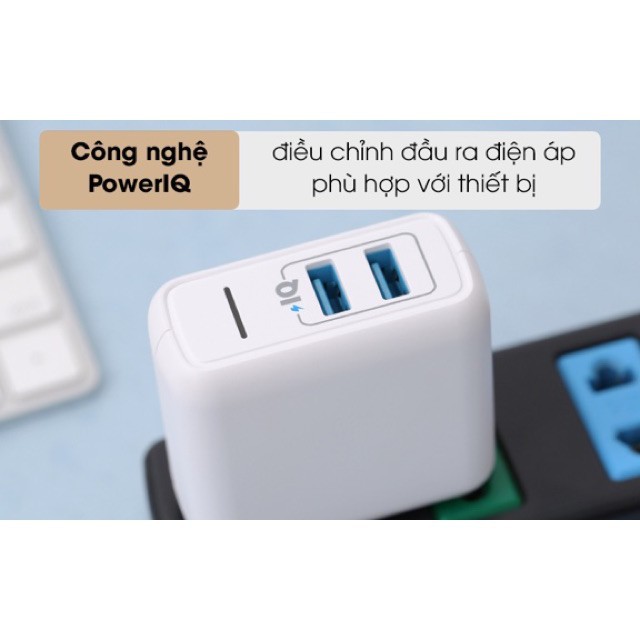 [ BH 18 tháng ] Củ Sạc 2 Cổng ANKER  A2023 PowerPort Elite 2 24W