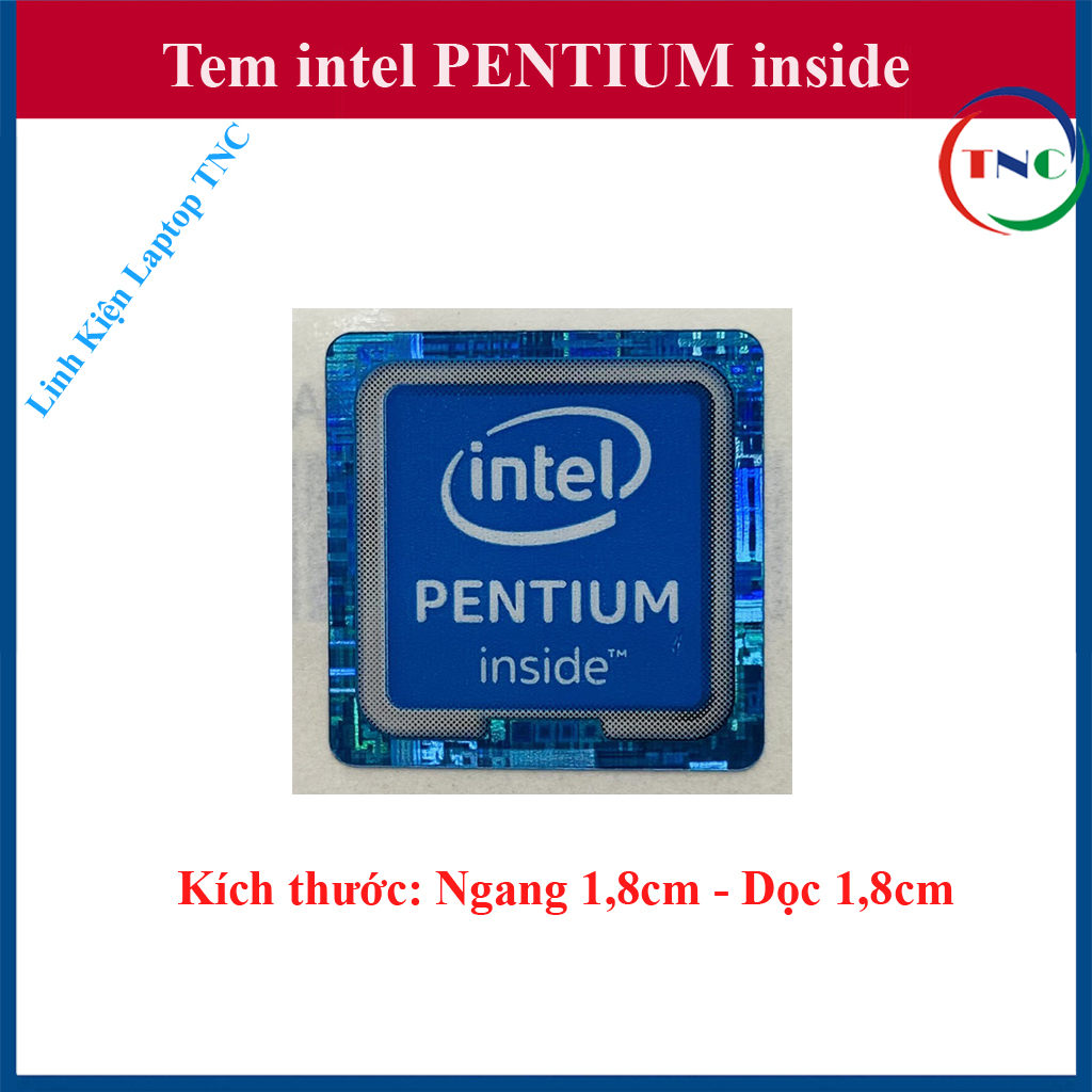 Tem intel PENTIUM dán trang trí máy tính, Laptop