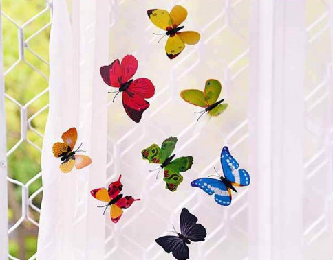 Set 12 bướm nam châm 3D trang trí tủ lạnh hoặc dán tường