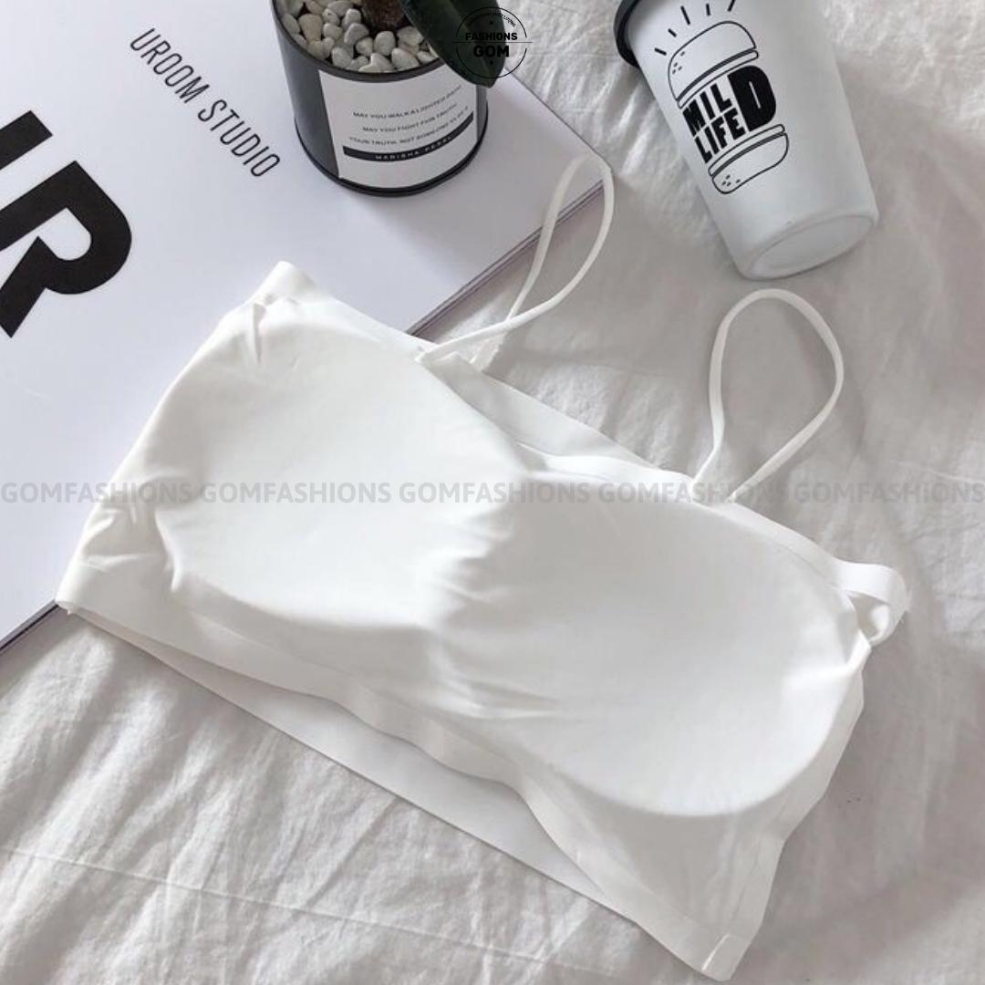 Áo bra đúc su trơn 2 dây mảnh đệm ngực, áo lót nữ cao cấp mềm mịn thoáng khí nhiều màu -BRASU-01
