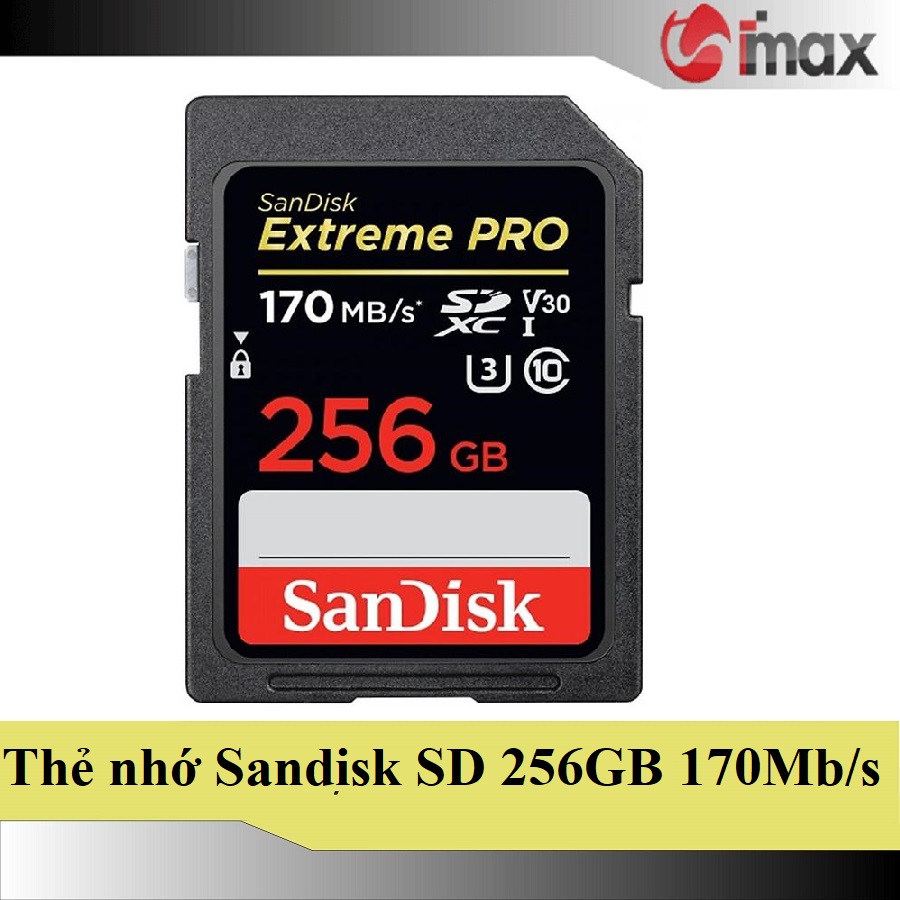 Thẻ nhớ sandisk sdxc extreme pro u3 v30 256gb class 10 170mb/s