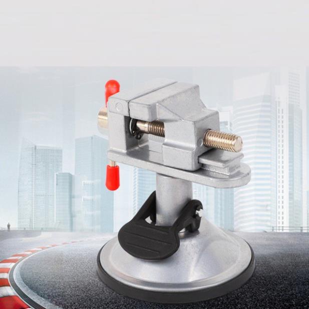 Ê tô mini xoay 360° chân đế hít mặt bàn