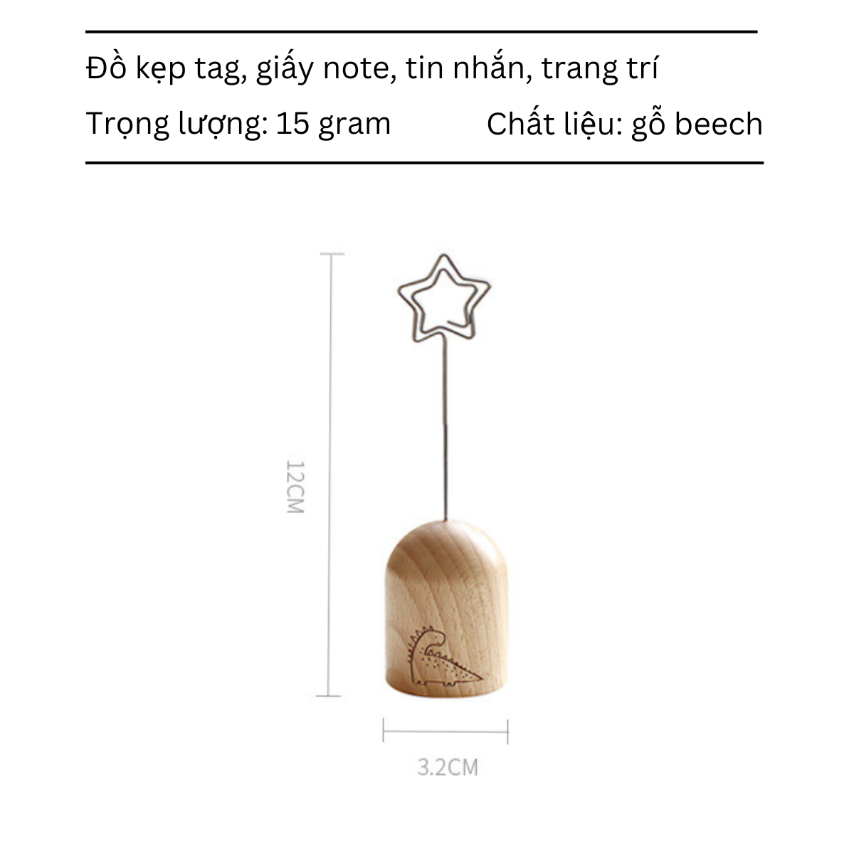 Để kẹp ảnh Polaroid, giấy note bằng gỗ