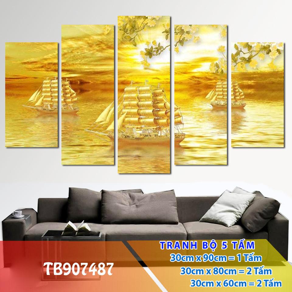 tranh treo tường thuận buồm xuôi gió 010/ Gỗ Hàn Quốc phủ melalin - chịu nước chống muối mọt