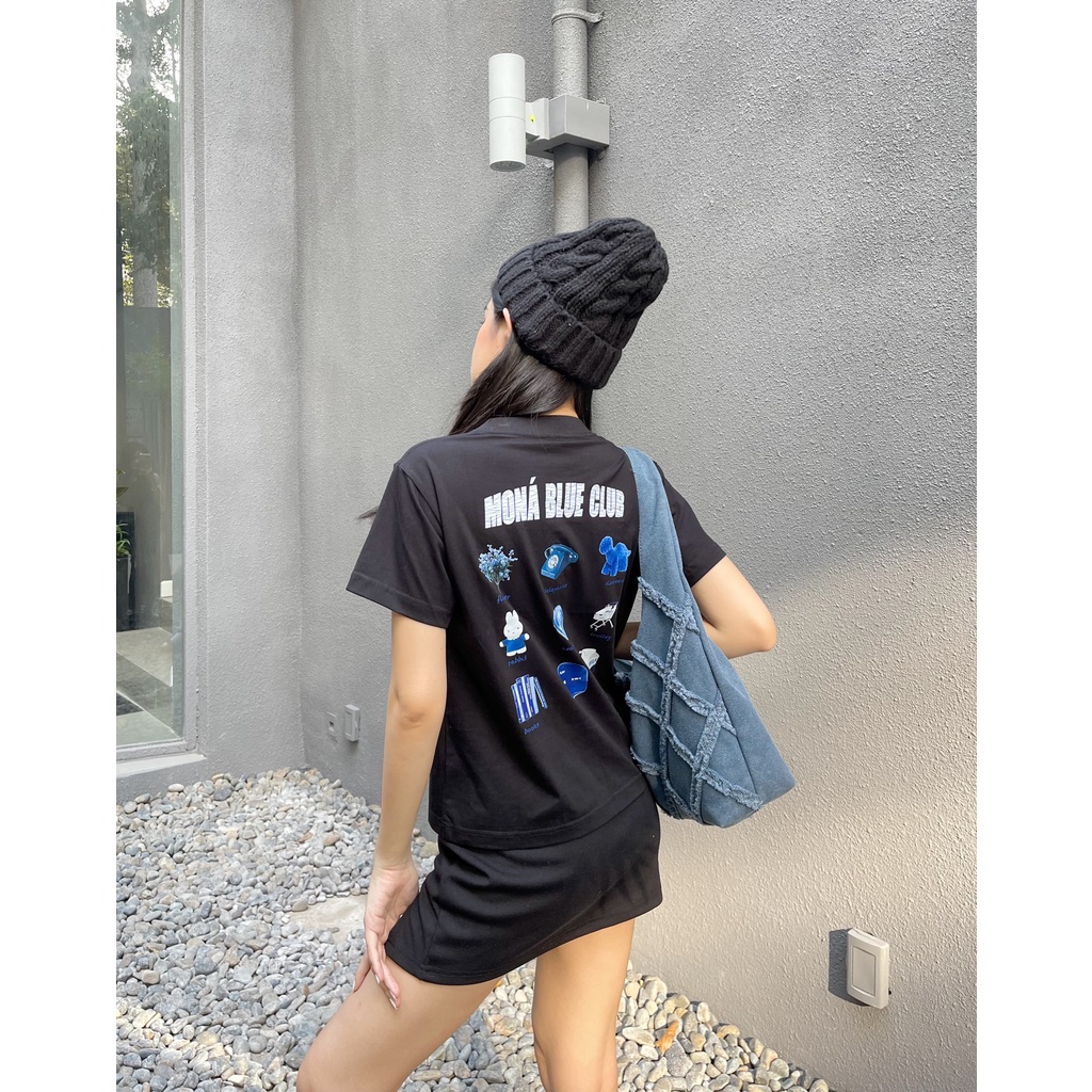 [VOUCHER 12%/149K] Áo thun baby tee MONÁ - BLUE ĐEN