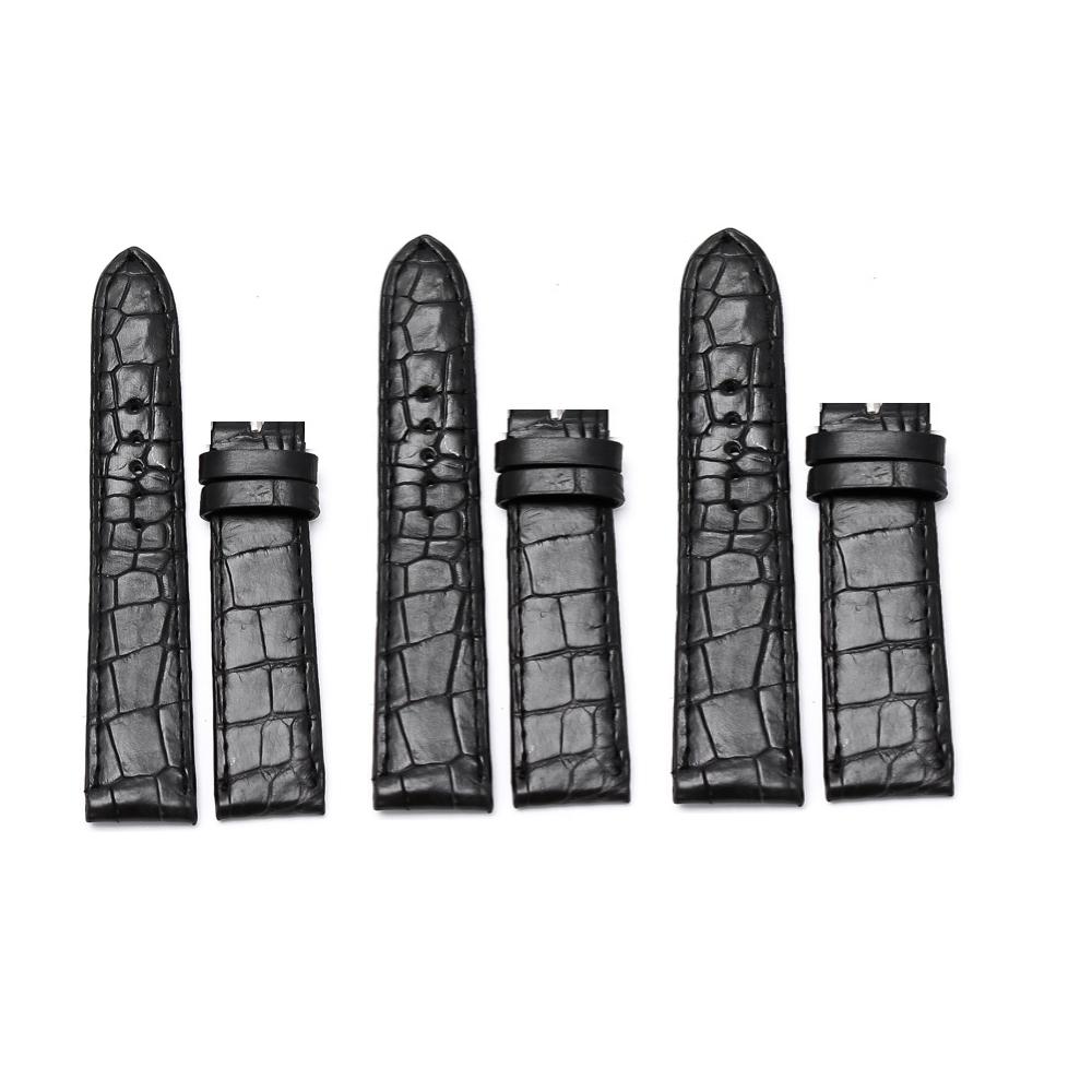 Dây đồng hồ da cá sấu size 16 - 18 - 20 màu đen TH8201