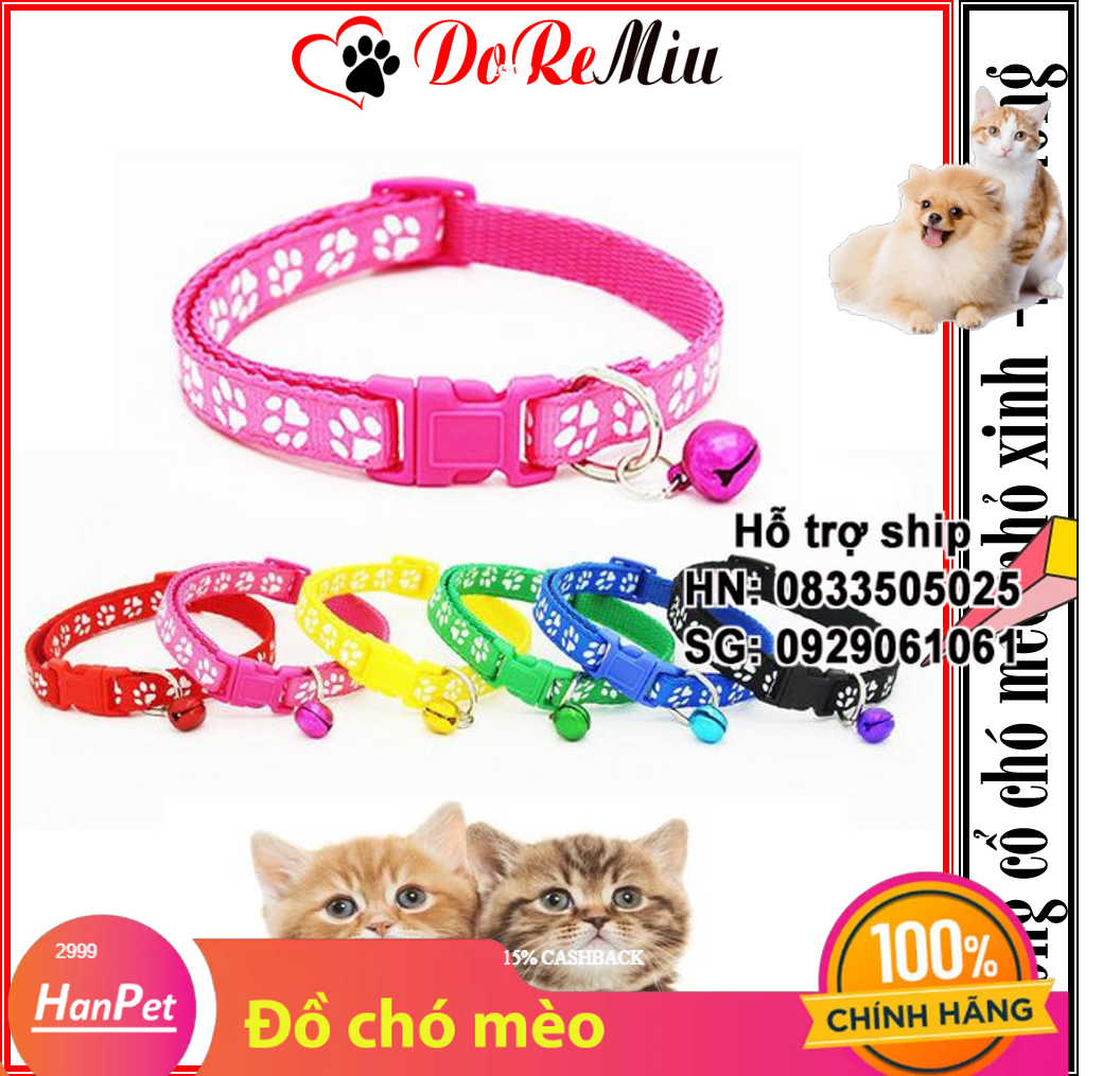 Hanpet- Vòng cổ chó mèo dưới 6kg kiểu vòng cổ nhỏ xinh