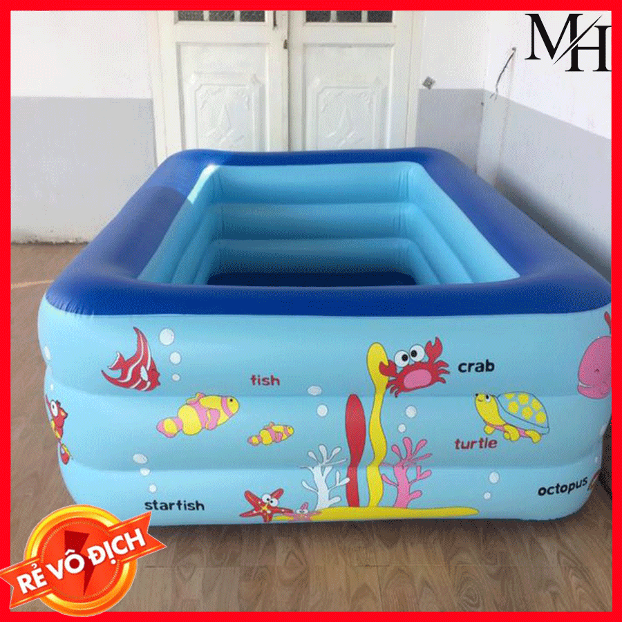 Bể bơi cho bé - bể bơi bơm hơi trẻ em - bể bơi phao kích thước 180 x 140 x 60 cm-phao bơi cho bé-bể bơi phao 3 tầng cho bé , bể bơi trẻ em 4 tầng - mẫu mới 2021- bể bơi mùa hè- bể bơi gia đình