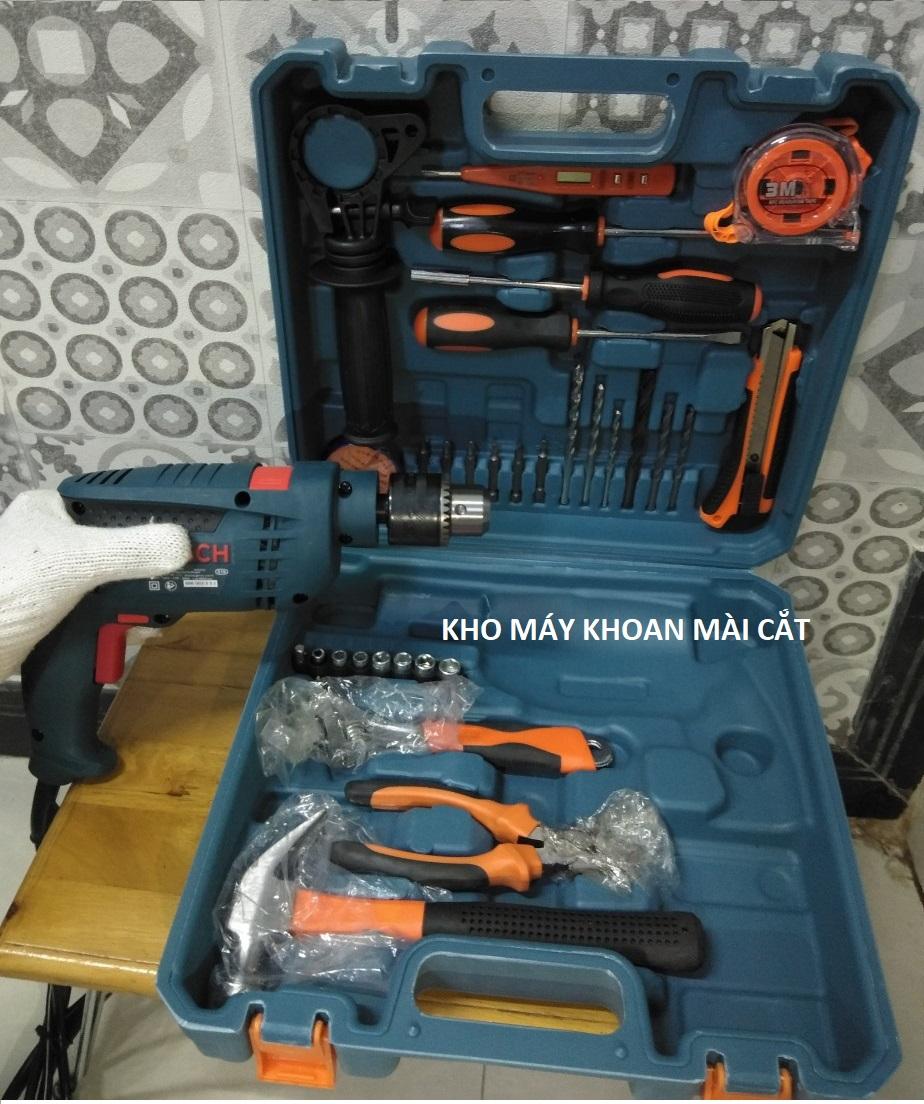 MÁY KHOAN BÊ TÔNG ĐẦU 13MM TẶNG KÈM VALI ĐỒ NGHỀ DỤNG CỤ SỬA CHỮA ĐA NĂNG 30 MÓN KỀM BÚA VÍT VÀ ĐỦ LOẠI MŨI KHOAN SẮT GỖ