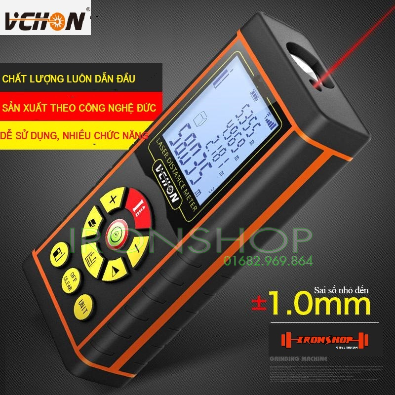 Thước điện tử, Máy đo khoảng cách bằng tia Laser H40, thương hiệu VCHON (Có HDSD Tiếng Việt)