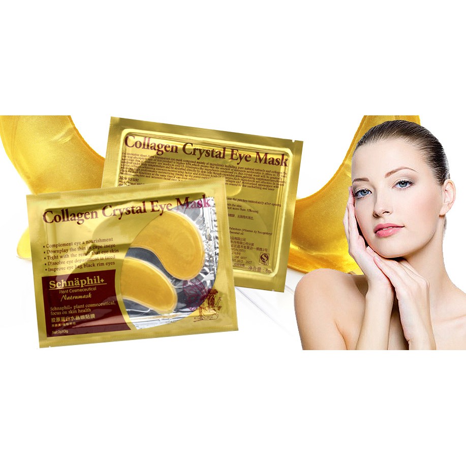 Mặt nạ giảm thâm mắt Crystal Collagen Gold Eye Mask (Combo 10 cặp)