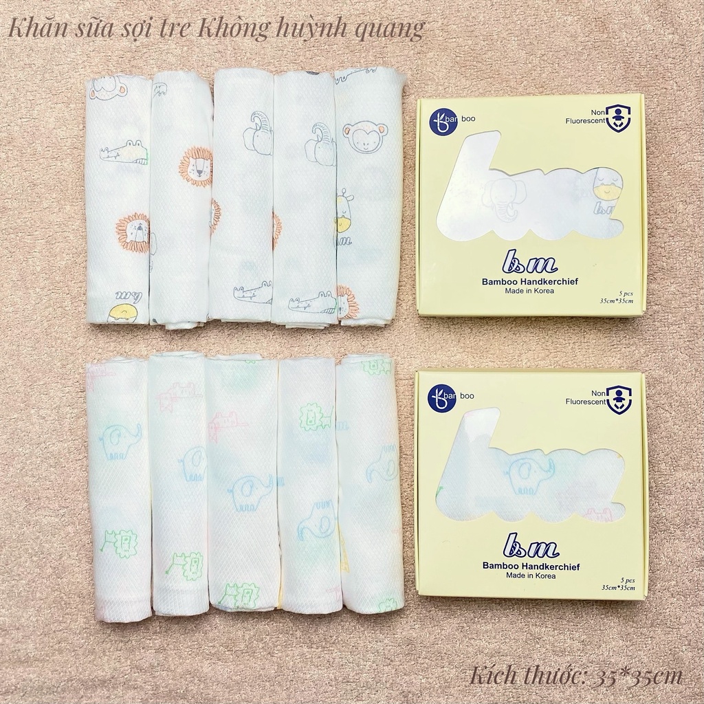 Khăn sữa sợi tre Hàn Quốc 35x 35cm, khăn sữa KHÔNG HUỲNH QUANG BnM