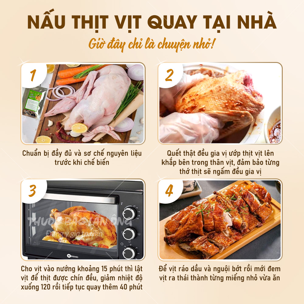 Bột gia vị vịt quay, bột ướp vịt thơm ngon đúng vị