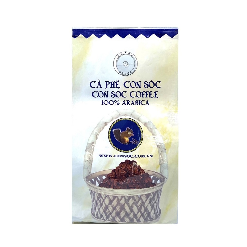 Cà phê hạt Con Sóc Arabica - Cà phê rang phù hợp cho pha phin( Bịch 200gam)